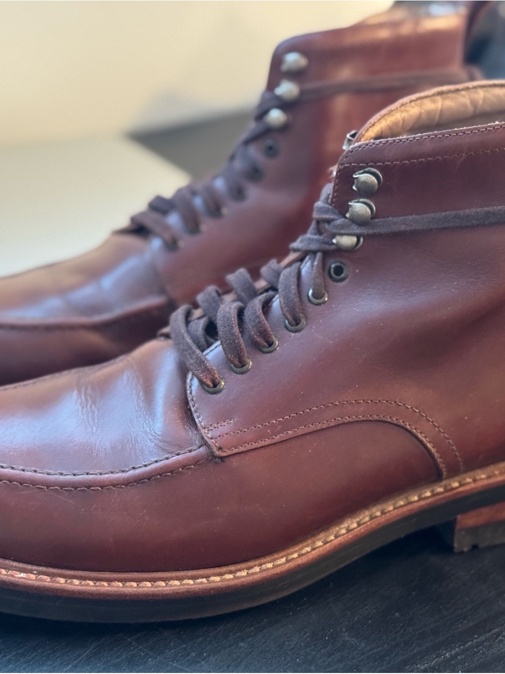 Men's Brown Leather Lace-Up Boots